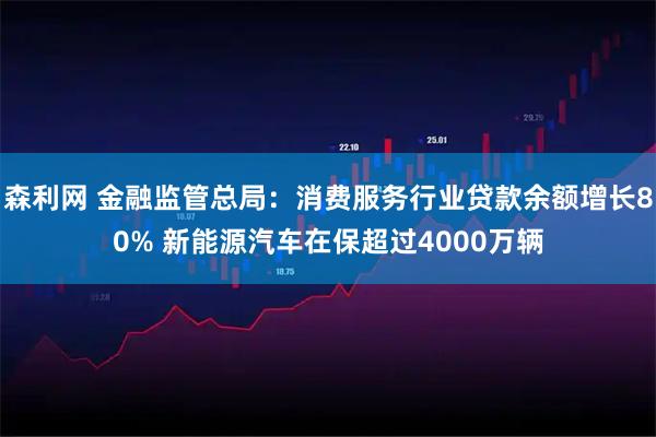 森利网 金融监管总局：消费服务行业贷款余额增长80% 新能源汽车在保超过4000万辆