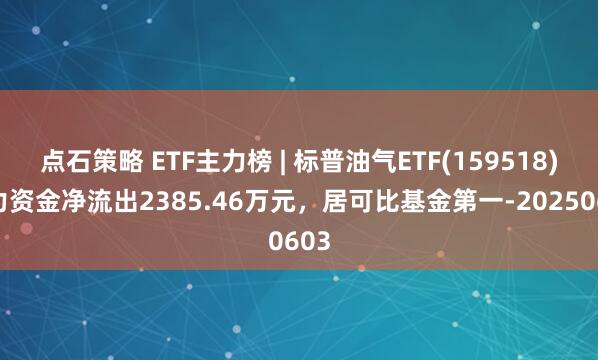 点石策略 ETF主力榜 | 标普油气ETF(159518)主力资金净流出2385.46万元，居可比基金第一-20250603